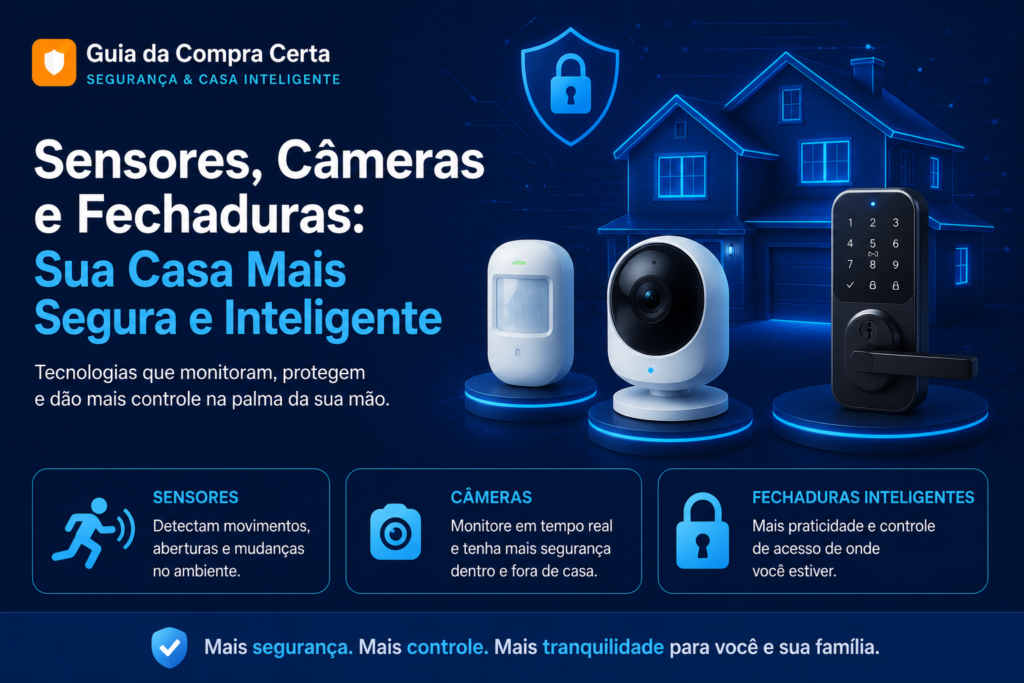 sensores câmeras fechaduras casa inteligente