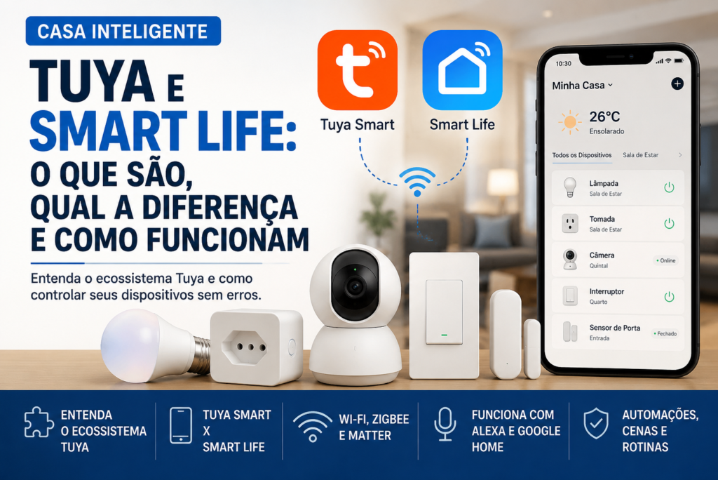 Tuya Smart e Smart Life controlando dispositivos de casa inteligente pelo celular